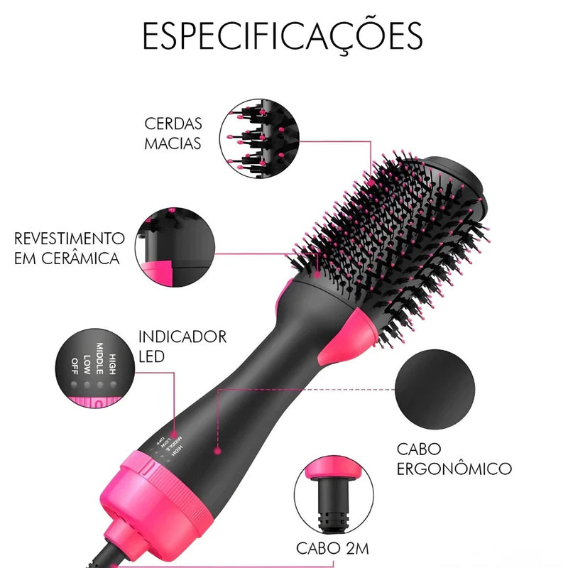 Escova Secadora LISAPRO 1000W – Secagem Rápida com Estilo e Volume