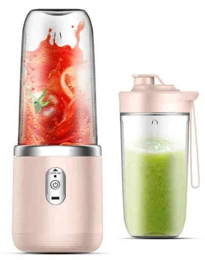 Copo Espremedor Portátil com 6 Lâminas – Liquidificador de Frutas Doméstico, Copo para Batidas, Recarregável via USB, Ferramenta de Cozinha 400 ml